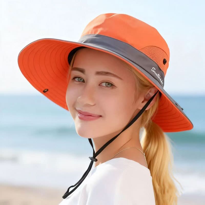 Cappello da esterno a tesa larga con design in rete traspirante | meowbutter