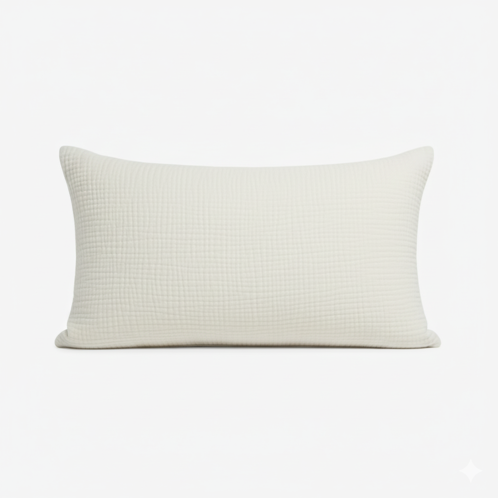 Single Pillowcase From One Hundred Percent Muslin Cotton