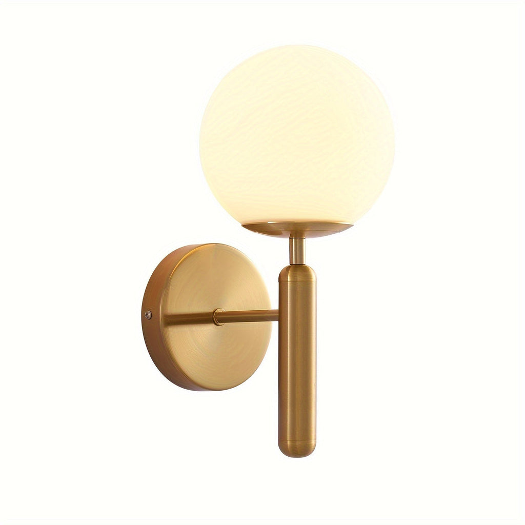 Modern Glass Wall Sconce | Elegant Metal Bedroom Light | Meowbutter