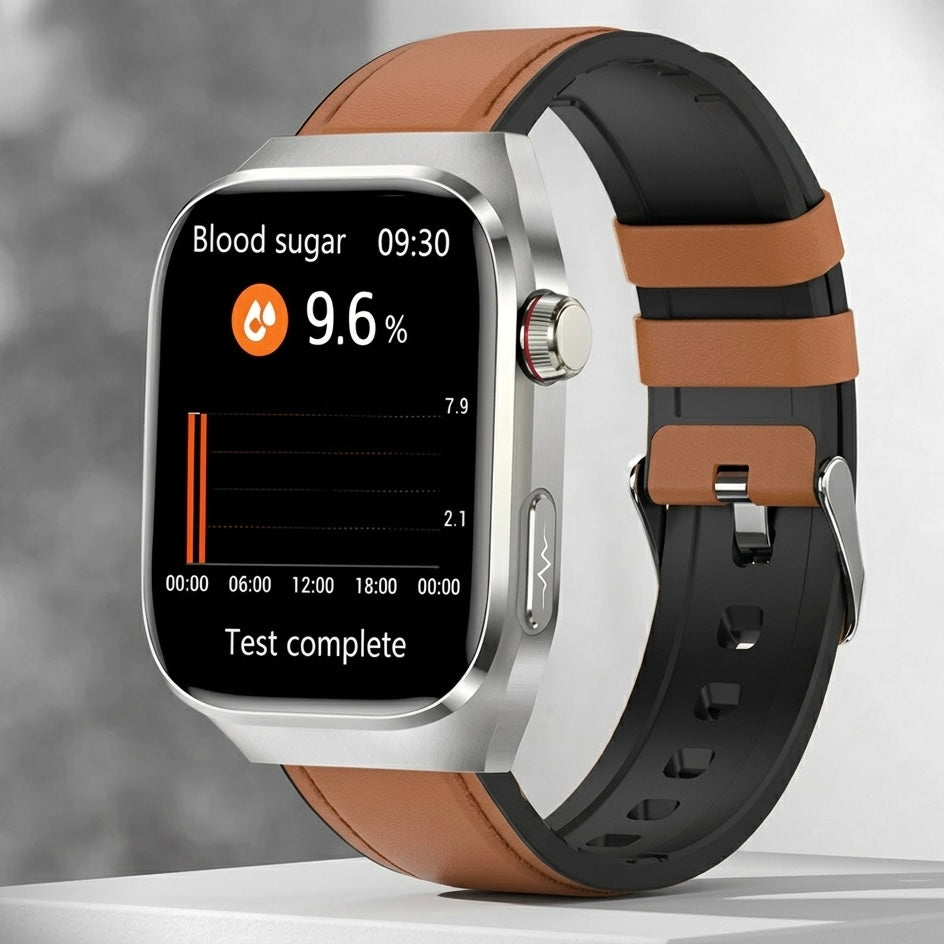 Relógio Inteligente ECG - Ecrã AMOLED 2,04" - IP68 - Chamadas Bluetooth - 650mAh - Monitorização de Batimentos Cardíacos e Sono | meowbutter