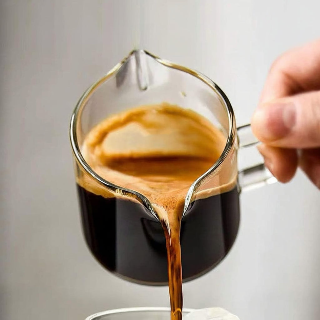 Skleněný šálek na espresso s dvojitou výlevkou, odměrka 4 oz, konvička na kávu | Meowbutter