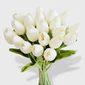 Tulipas com toque realista — ramo do Dia da Mãe com caules de PU