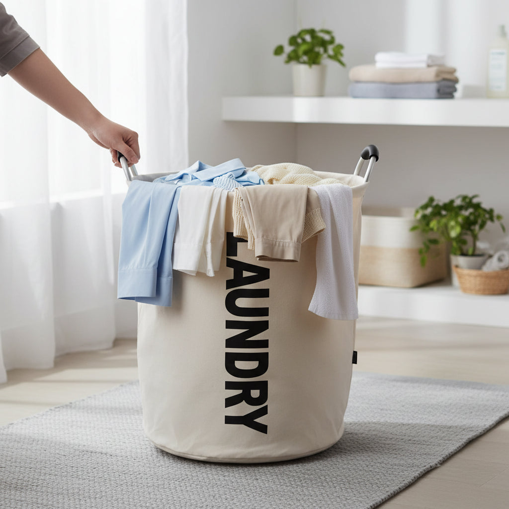 Tall Waterproof Laundry Hamper — Collapsible Fabric Exterior