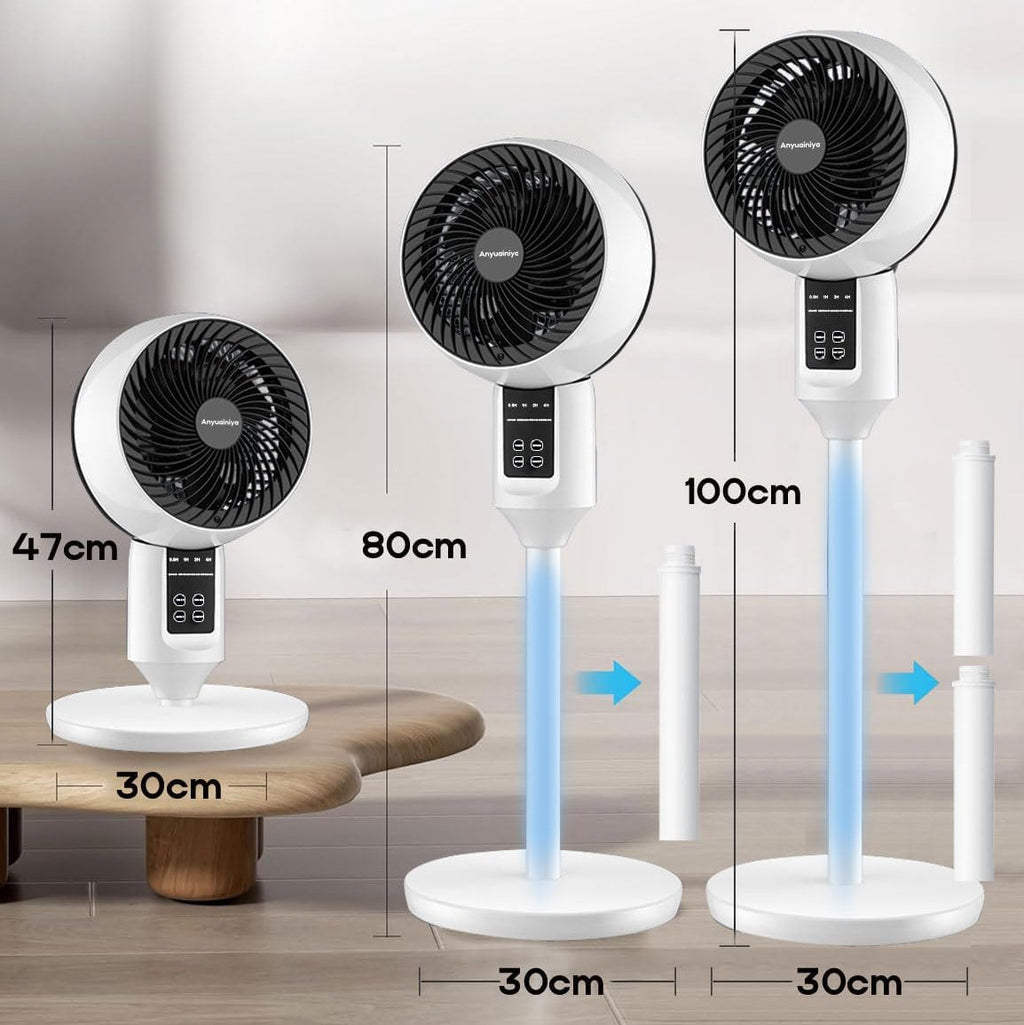 Ventilatore a piantana - Altezza regolabile - Oscillante - Telecomando - Silenzioso | meowbutter