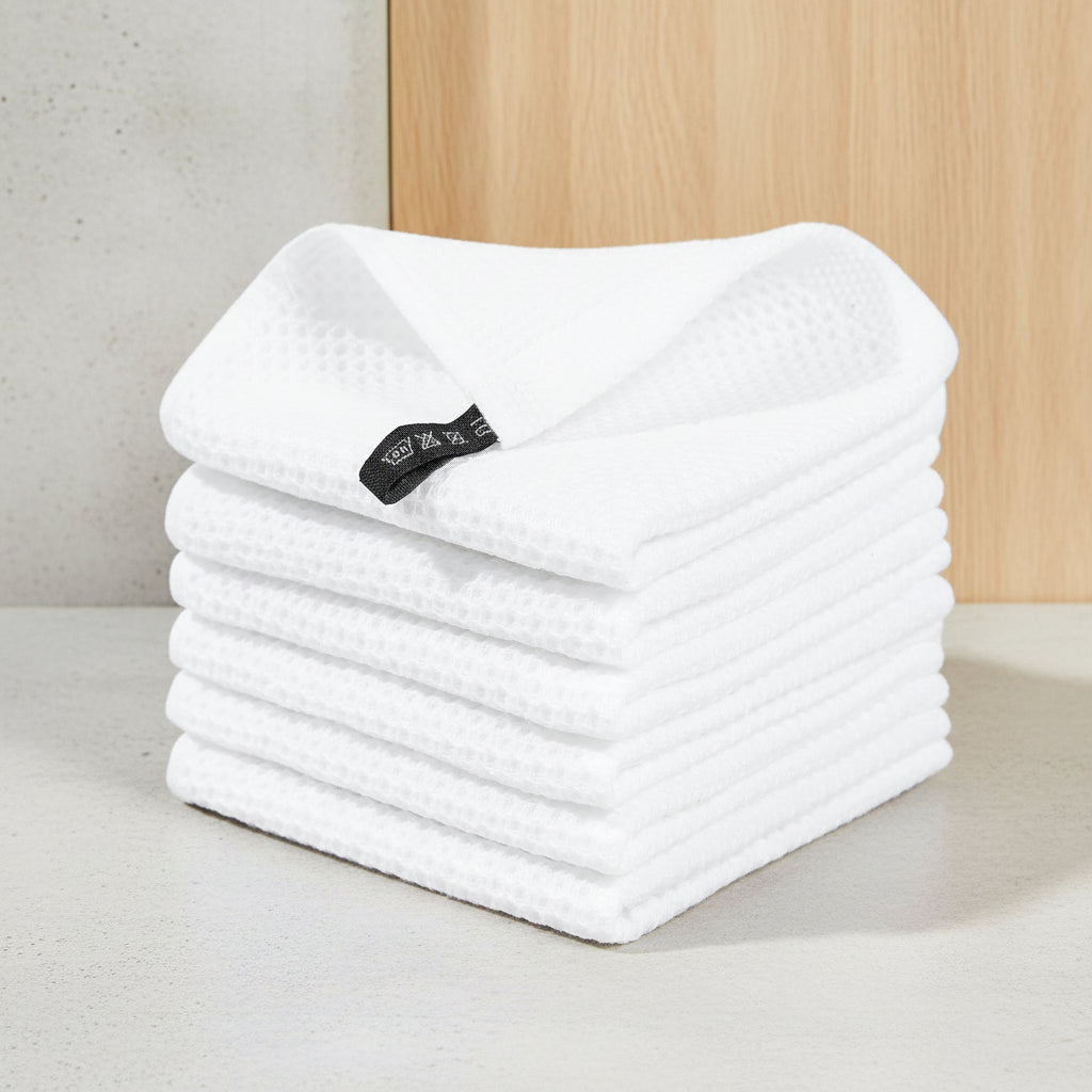 Soft Cotton Dish Cloths Set Absorbent Honeycomb Waffle Weave | Meowbutter