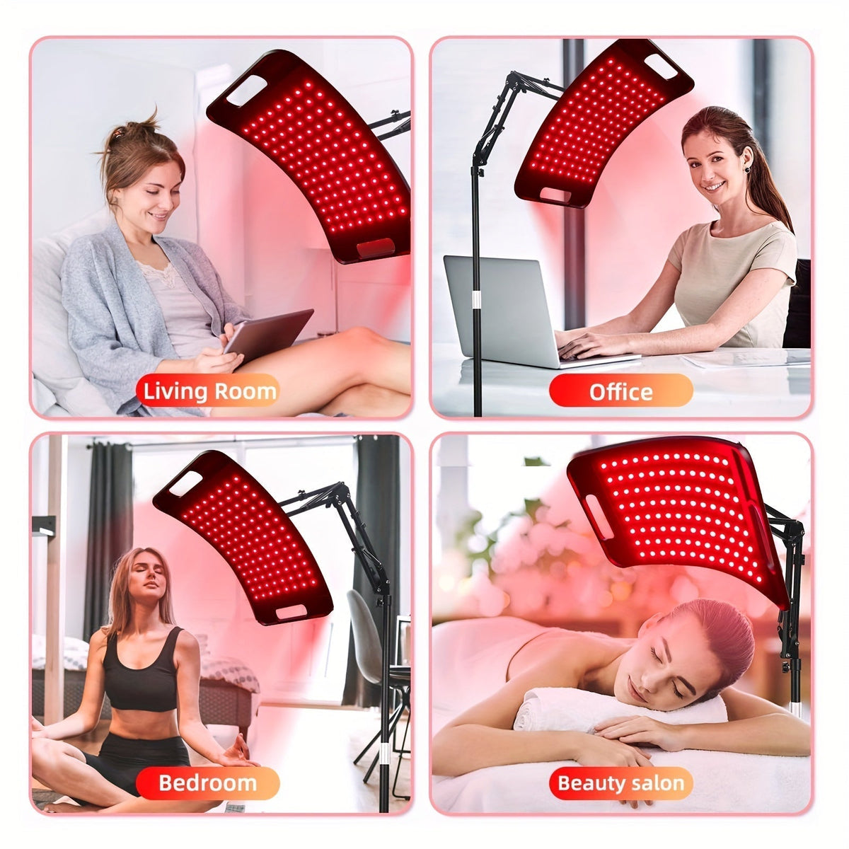 Red Light Therapy LED Panel — 660nm & 850nm Dual Wavelength on Infrared Stand
