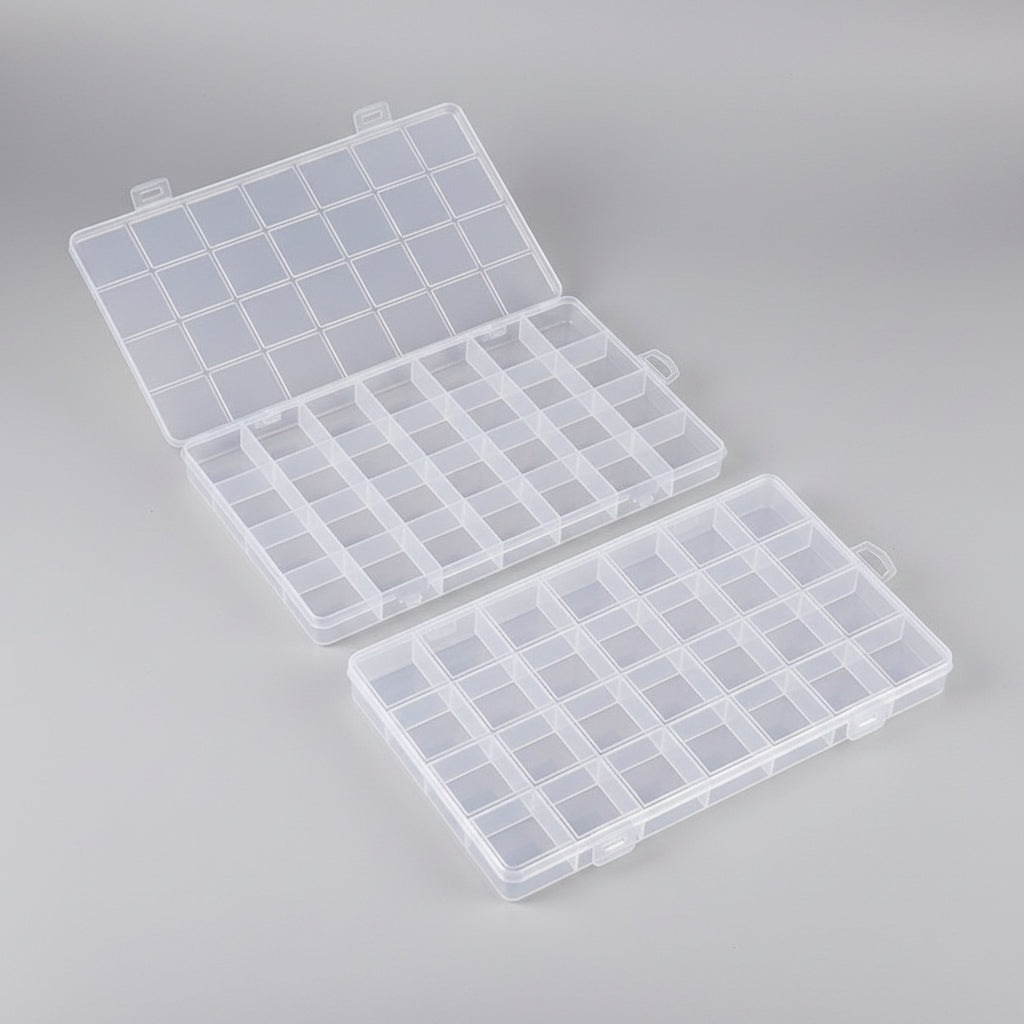 Mother's Day Plastic Organizer Box — Divided Compartments, Secure Latch, 20 x 12 x 3.5 cm