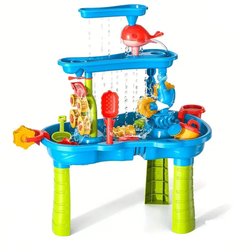 Sand & Water Play Table - 3 Tier - BPA-Free Plastic - Includes Accessories - Ages 1-5 | meowbutter