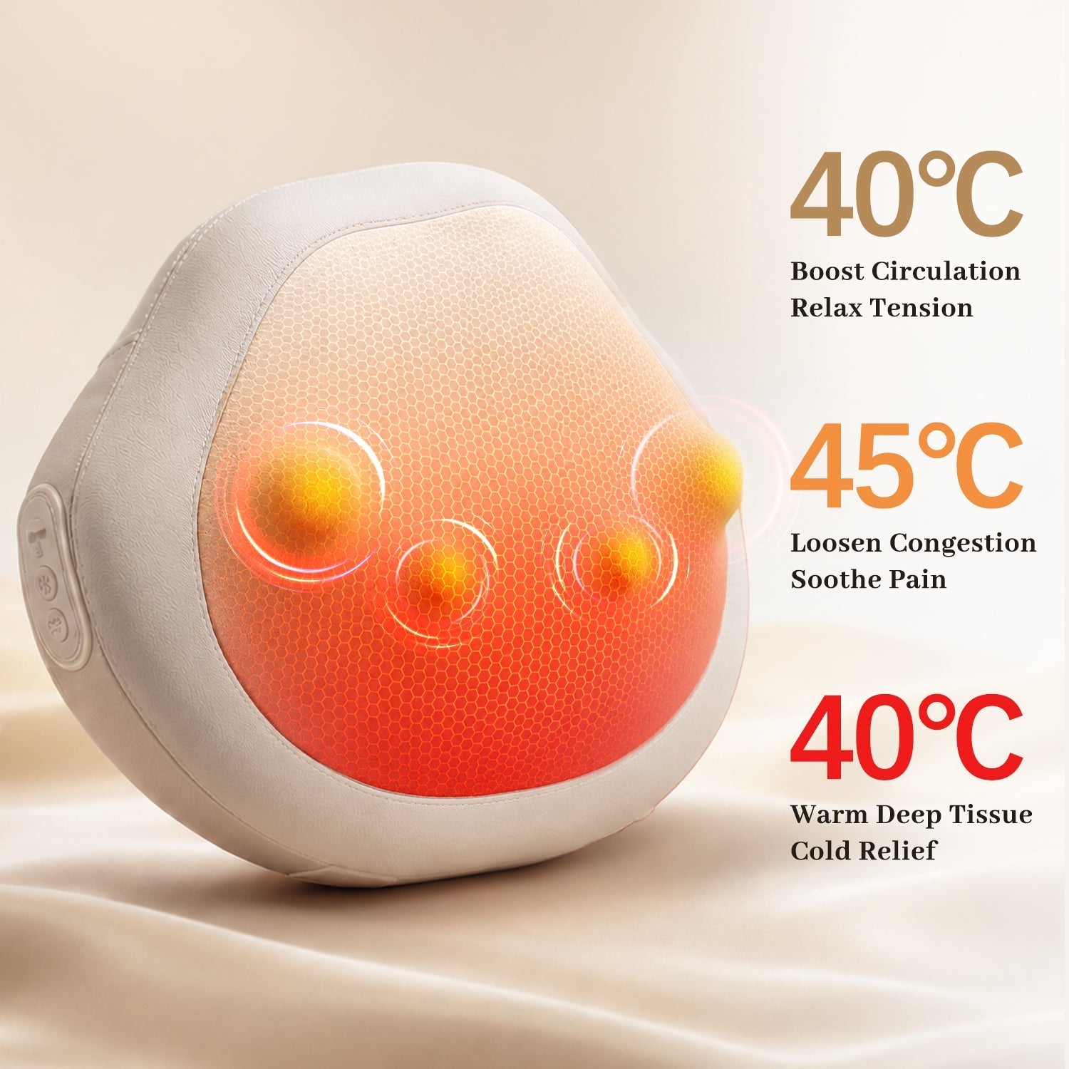 Heated 3D Roller Massage Pillow for Muscle Stiffness, Daily Tension, and Full-Body Relaxation