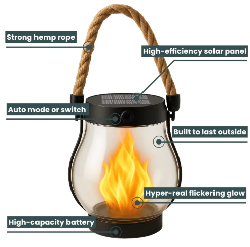 Lanterne à Corde USB - Allumage/Extinction Automatique par Capteur de Lumière - Rechargeable Type-C - Jardin & Camping | meowbutter