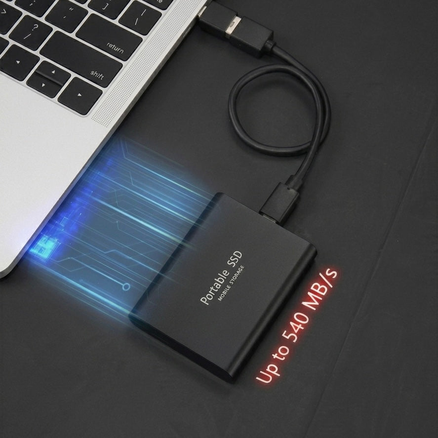 ポータブルSSD - 2TB - 1050 MB/s - USB-C＆USB 3.1 - プラグアンドプレイ - ブラック、ブルー、レッド | meowbutter