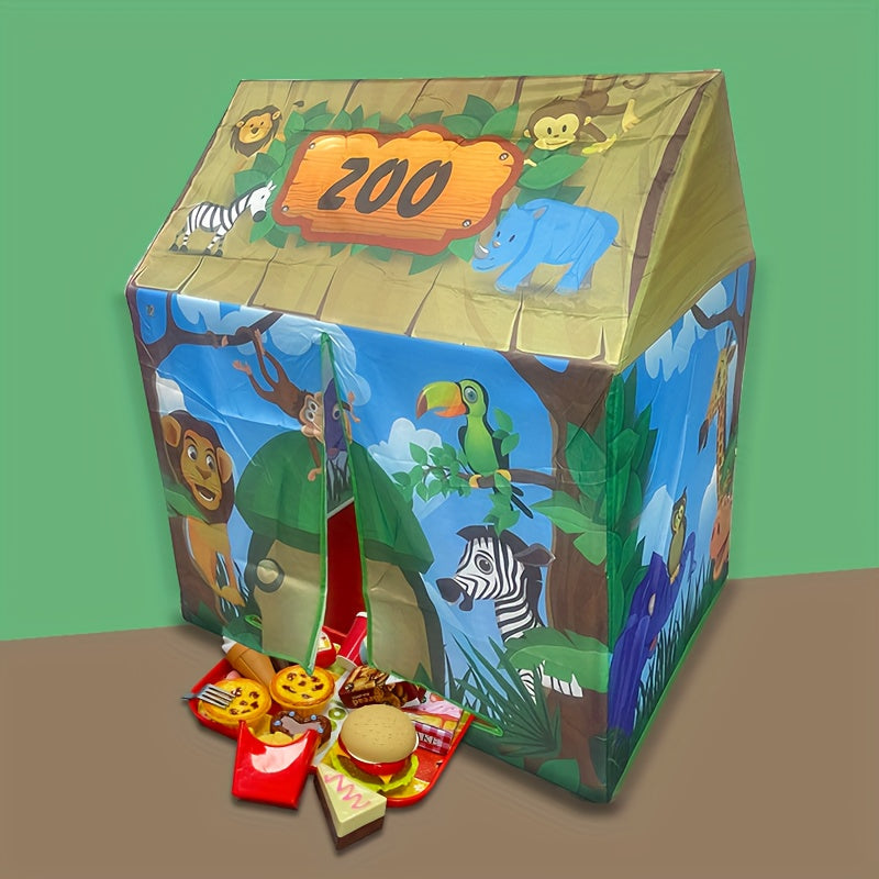 Dětský stan Safari Jungle - design s motivem zvířat - dětský vnitřní domeček | meowbutter