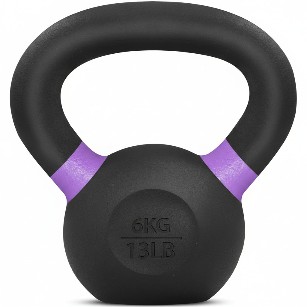 Kettlebell i støbejern — solid konstruktion i ét stykke, pulverlakeret overflade