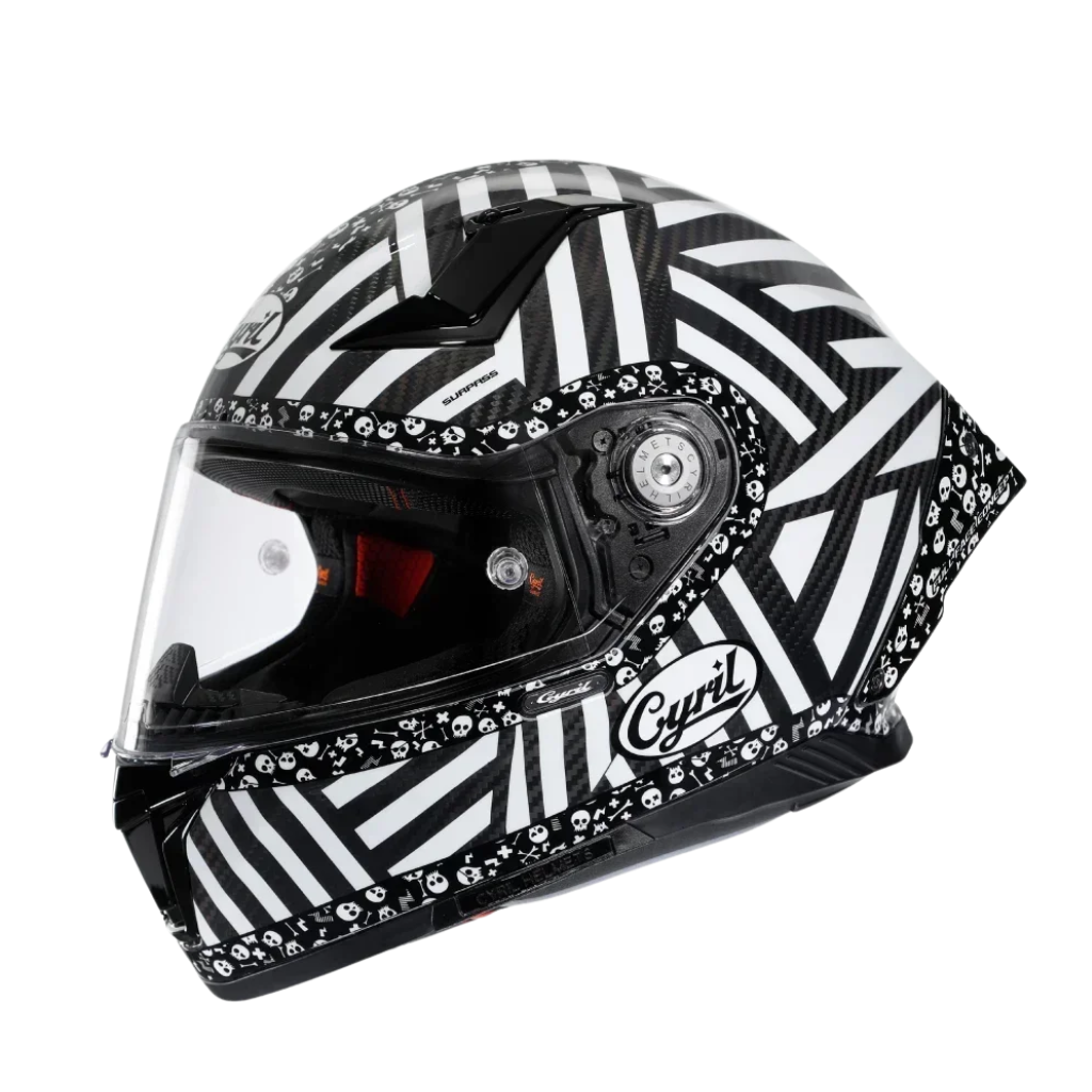 CYRIL R30S Carbon Pro helhjälm - DOT- och ECE-godkänd - Meowbutter