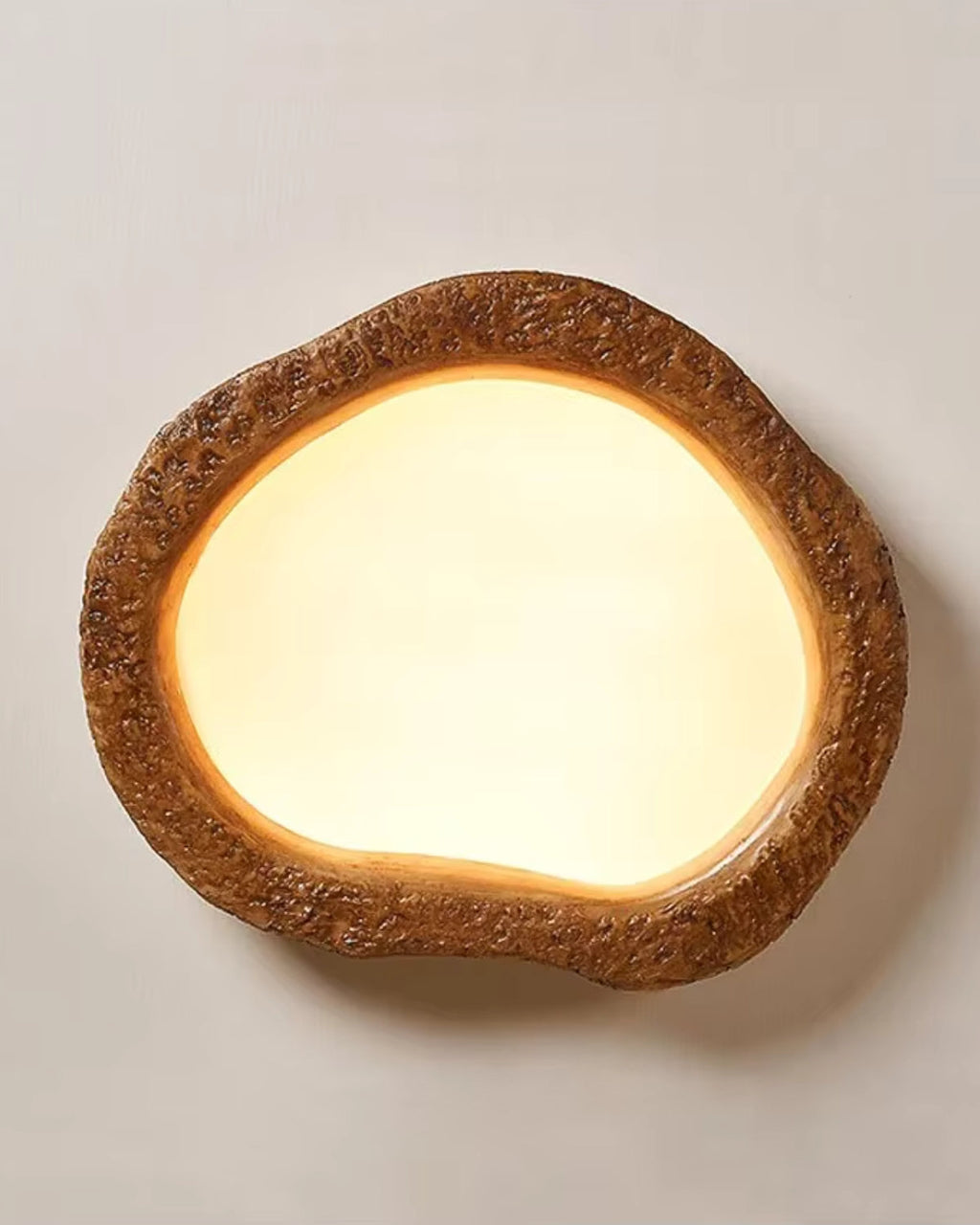 Le Halo Bois Ceiling Light | Rustic Wood-Inspired LED Lamp | Meowbutter