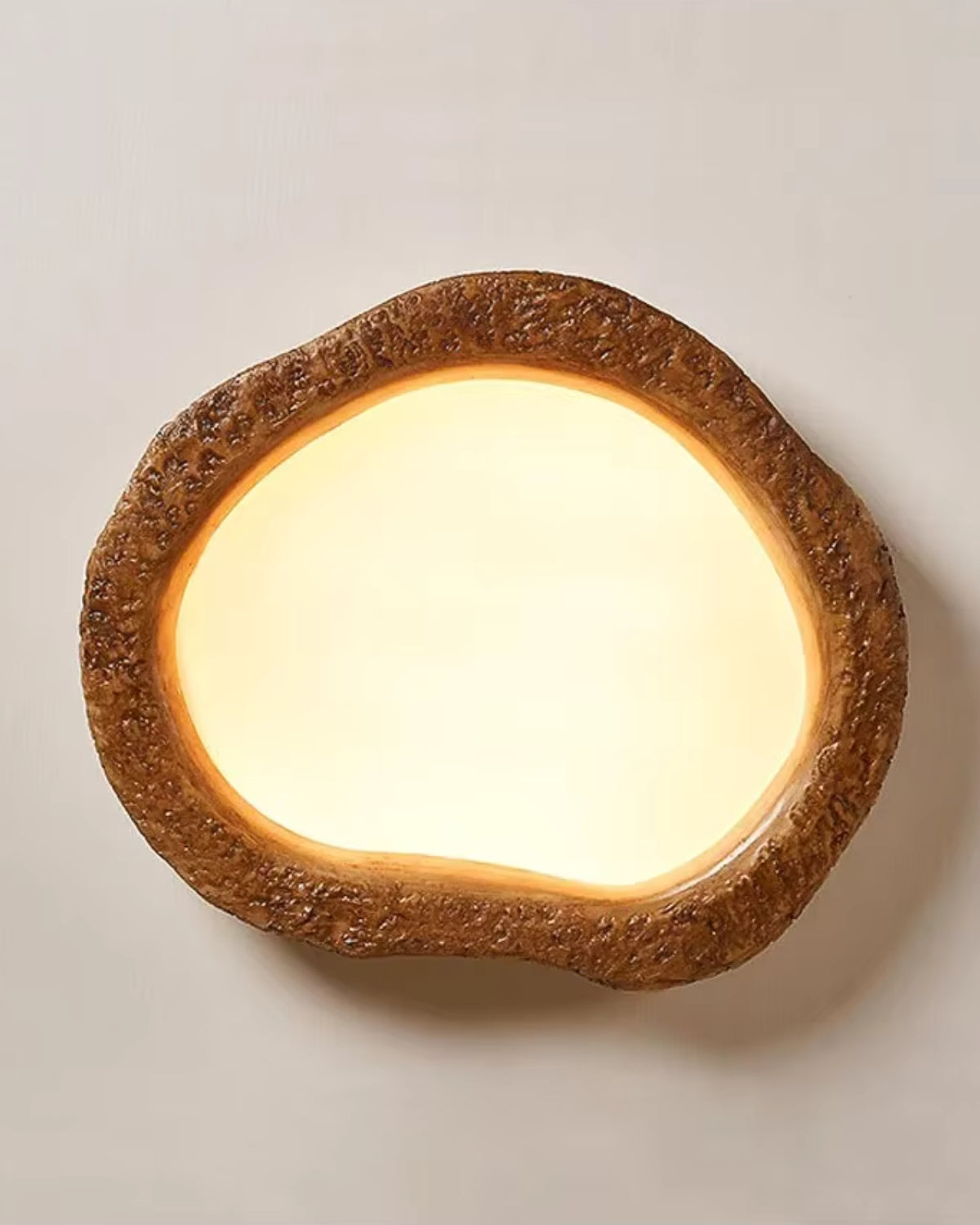 Le Halo Bois Ceiling Light | Rustic Wood-Inspired LED Lamp | Meowbutter