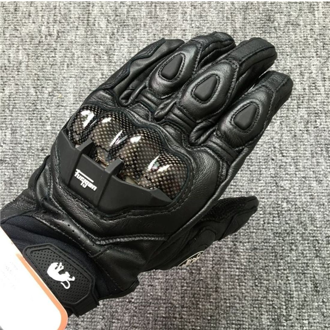 Guanti da moto BikerZonez™ in pelle corazzata – Protezione in carbonio per nocche | meowbutter