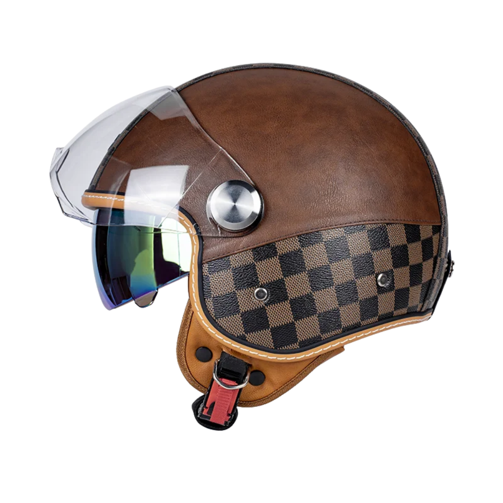 Casco Retro Jet 3/4 – Cara Abierta con Doble Visera Aprobado DOT/ECE - Meowbutter