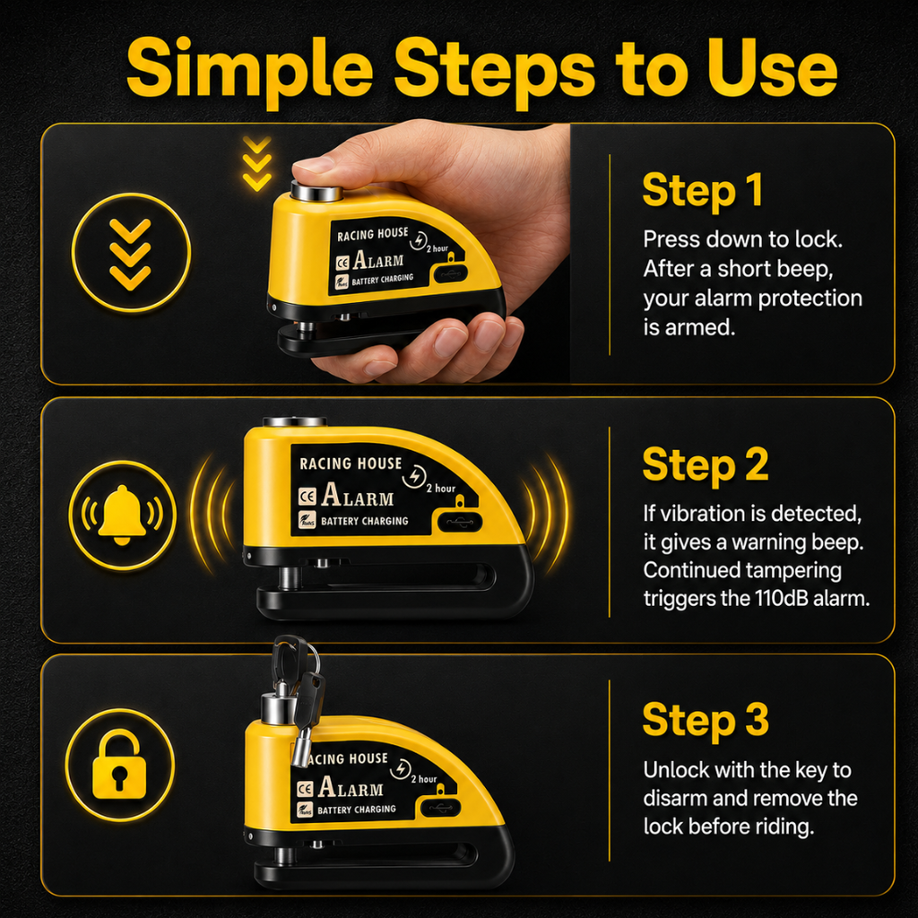 Guardian Lock — Rechargeable Alarm Disc Lock | meowbutter