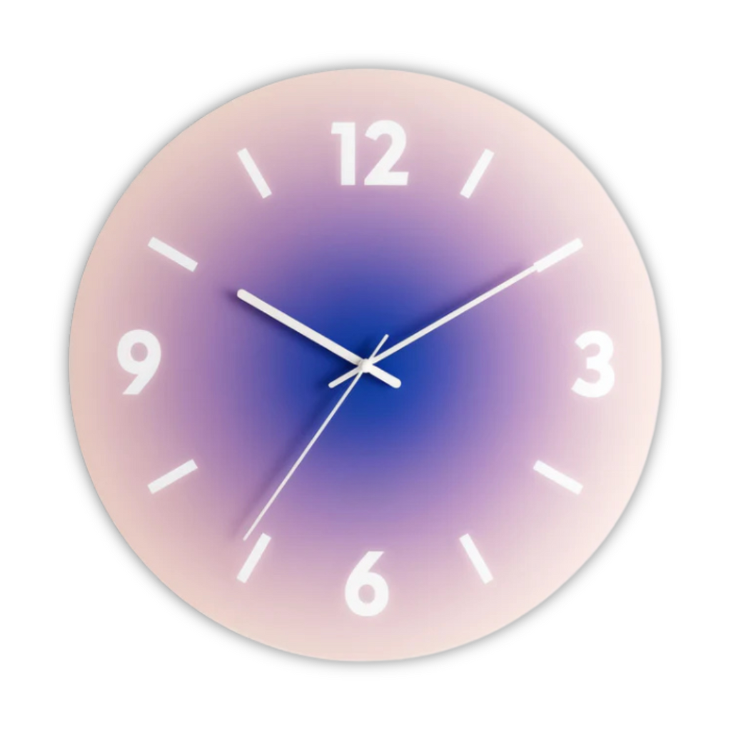 Sunset Gradient Glass Wall Clock — Silent Quartz Movement