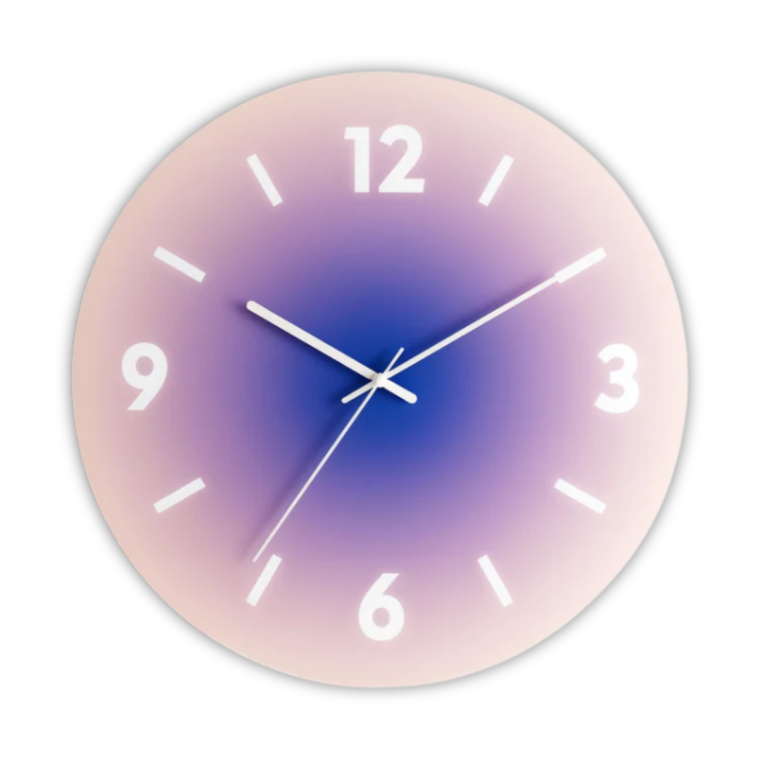Sunset Gradient Glass Wall Clock — Silent Quartz Movement