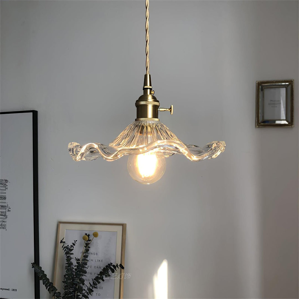 Illuminate Your Room with Elegance | Flower Glass LED Pendant Light | Meowbutter