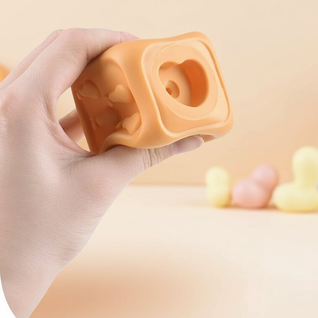 Bloques blandos de apilamiento sensorial: relieves integrados para la dentición y texturas contrastantes