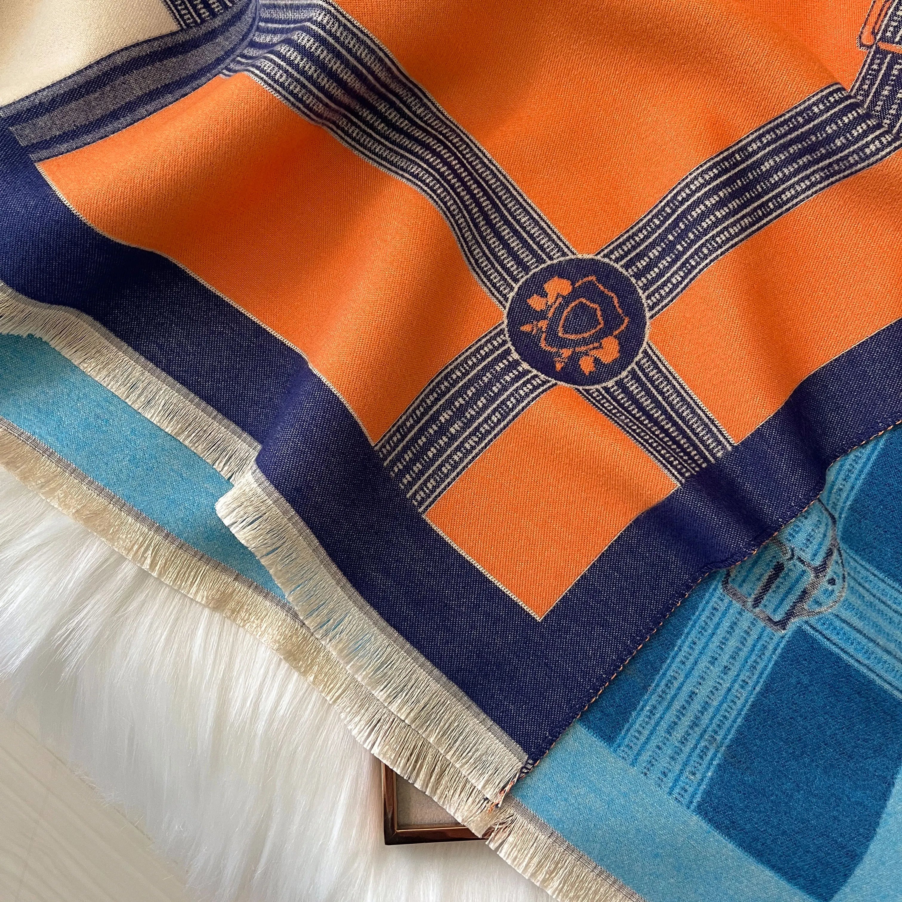 The Royal Scarf 100 Percent Cotton Geometric Knit Wrap