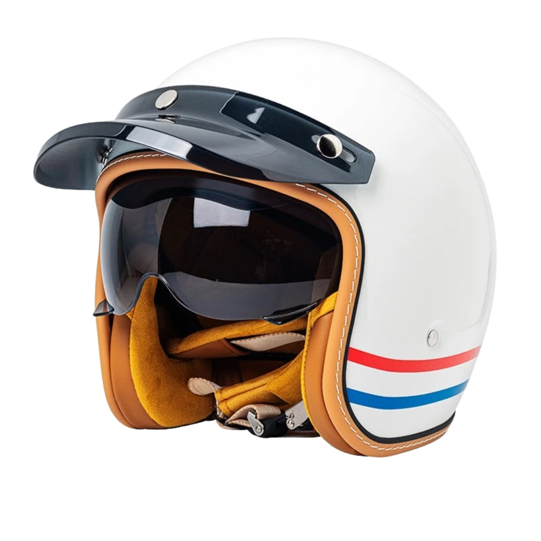 The Street King - Vintage Open Face Helmet - DOT & ECE Approved - Meowbutter