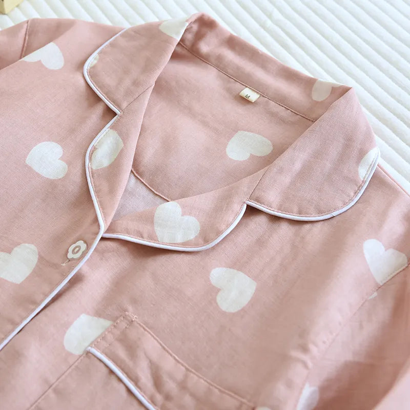 Set pigiama Heartly in cotone 100% per il sonno a casa