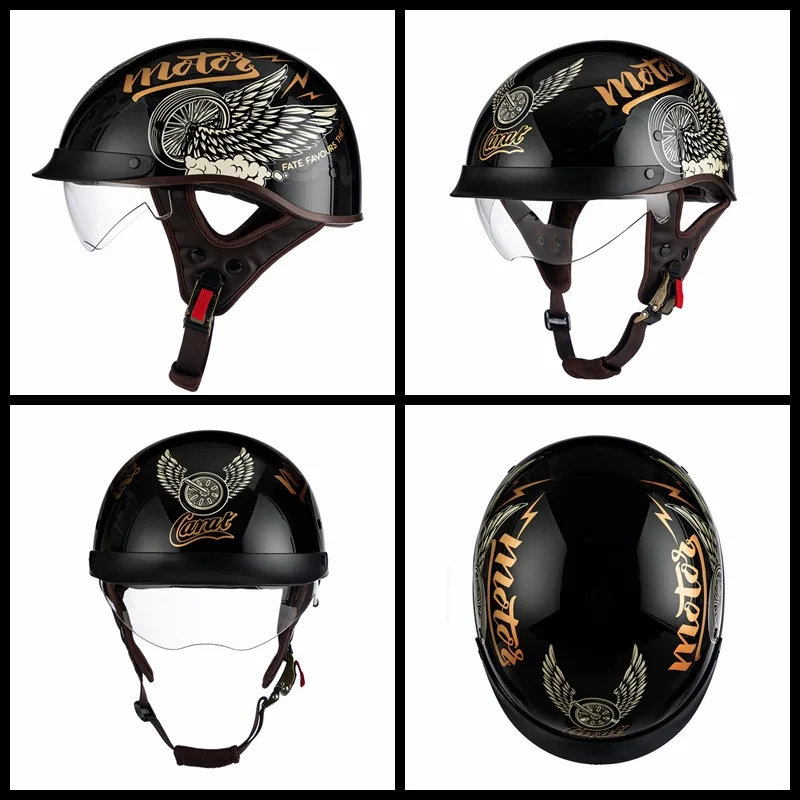 Old School Rider puolikas kypärä - DOT-hyväksytty - Meowbutter