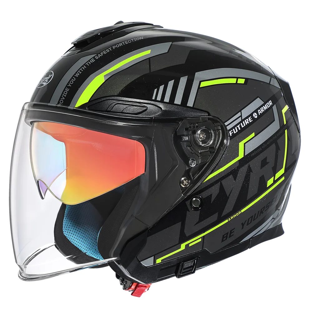 Casco IronRide Open Face con Doble Visera – Certificado DOT - Meowbutter