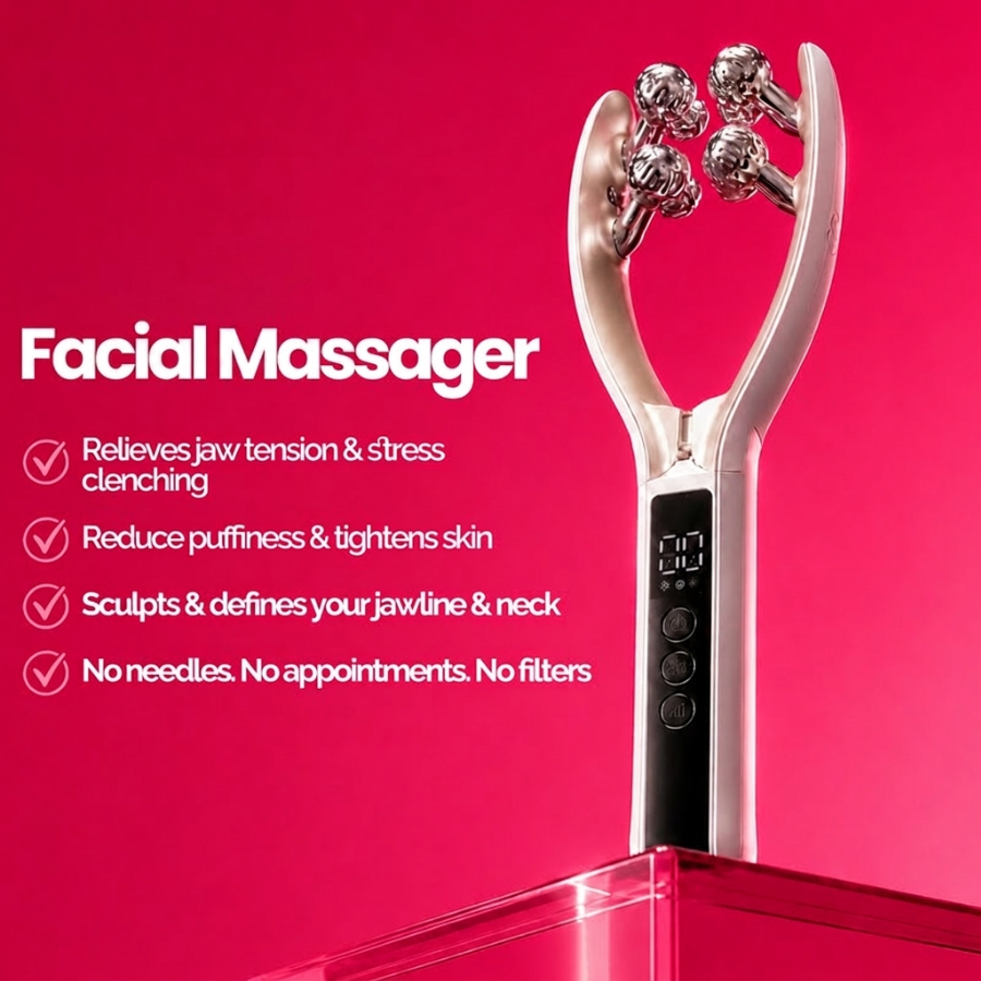 Jawline And Neck Defining Face Massage Device For Tension Relief