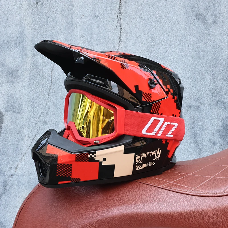 Casque intégral tout-terrain ORZ Motocross - Meowbutter