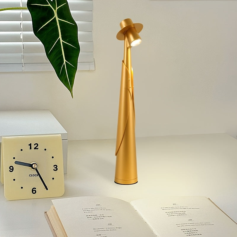 Kreativ genopladelig LED-bordlampe med touch — minimalistisk bordlampe formet som en hat