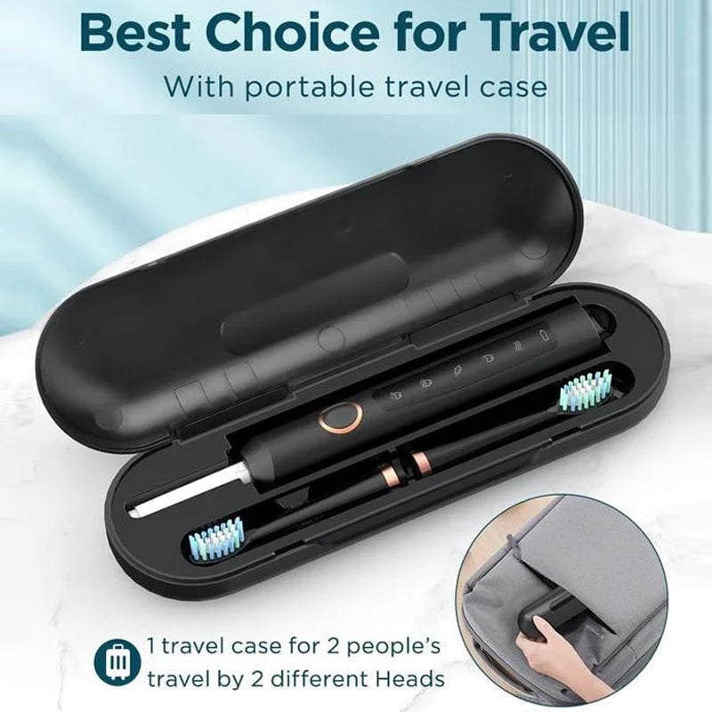 Sonic Electric Toothbrush - 4 Brush Heads & Storage Box - Rechargeable Adult Design | meowbutter