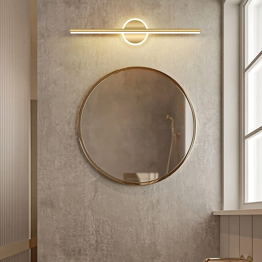 Luxe LED Mirror Wall Light | Minimalist Black & Gold Wall Lamp | Meowbutter