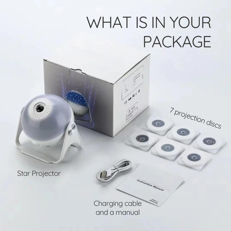 Galaxy Stjerneprosjektor - 7 Lysmoduser - LED Nattlys - USB-drevet - Soverom og Hjemmedekor | meowbutter