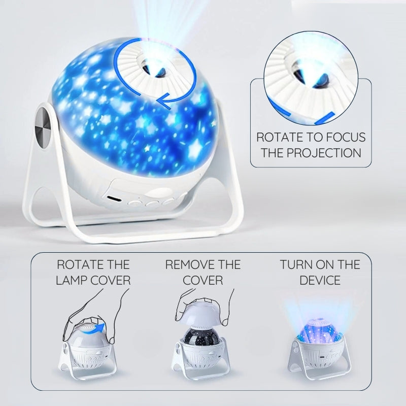 Galaxy Stjerneprosjektor - 7 Lysmoduser - LED Nattlys - USB-drevet - Soverom og Hjemmedekor | meowbutter