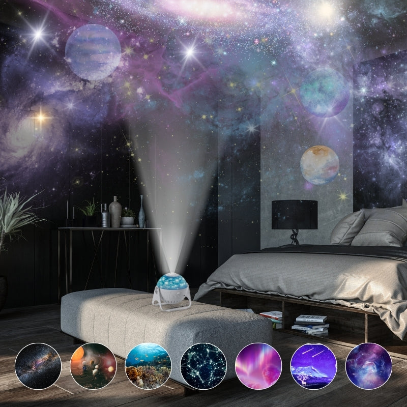 Galaxy Stjerneprosjektor - 7 Lysmoduser - LED Nattlys - USB-drevet - Soverom og Hjemmedekor | meowbutter