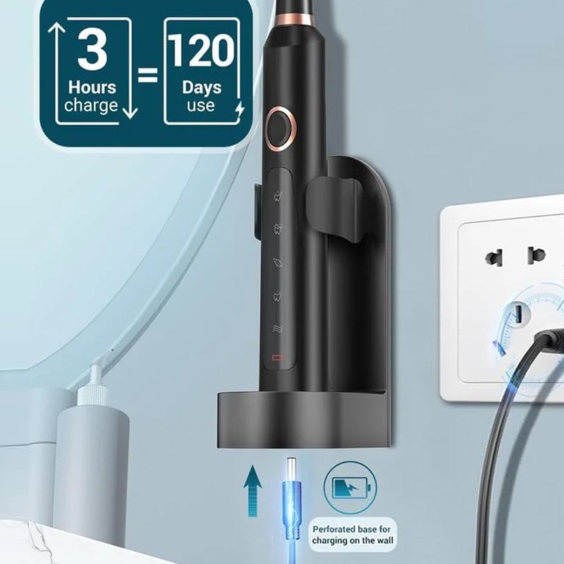 Sonic Electric Toothbrush - 4 Brush Heads & Storage Box - Rechargeable Adult Design | meowbutter