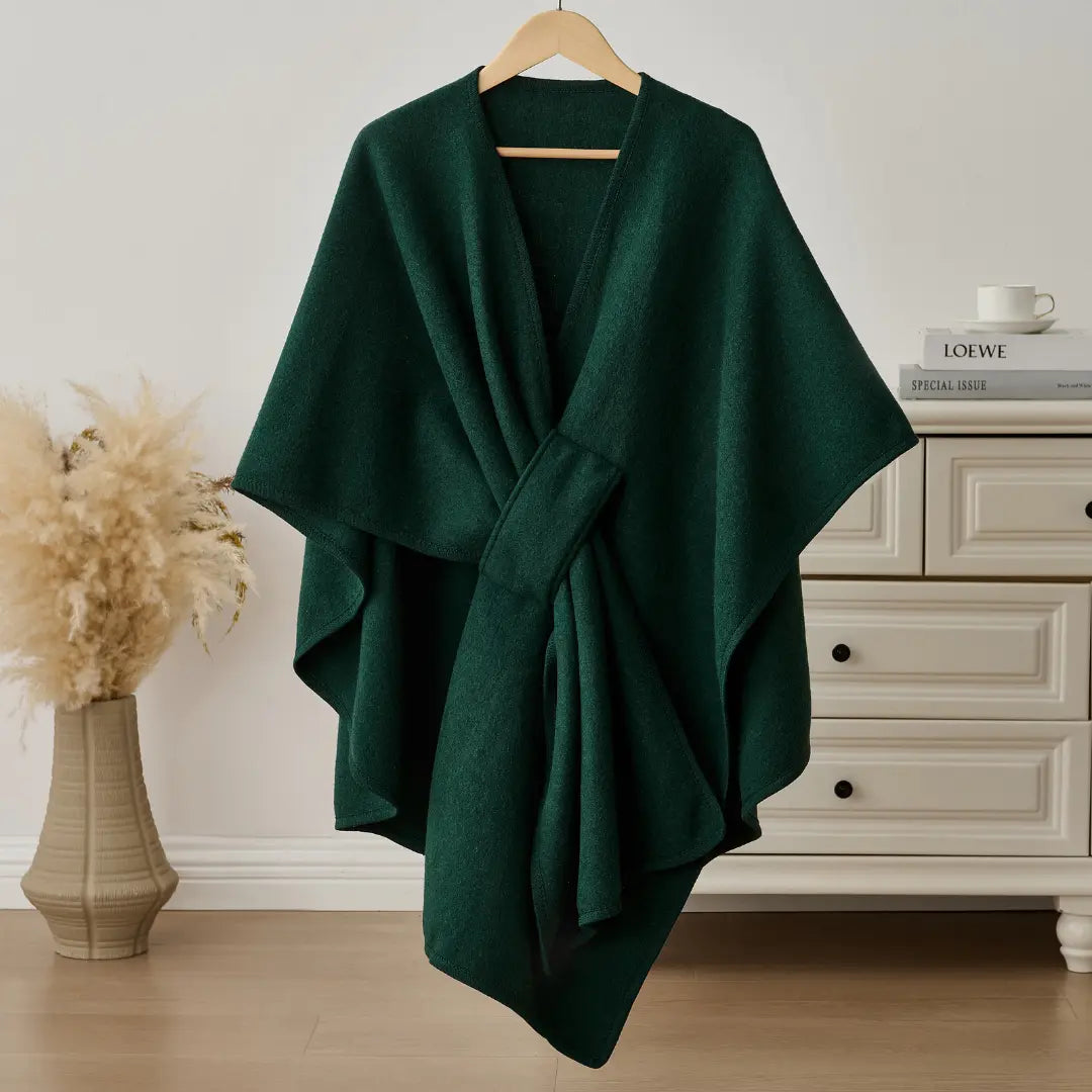 Drape Shawl Crafted From Fleece For Cozy Everyday Wear