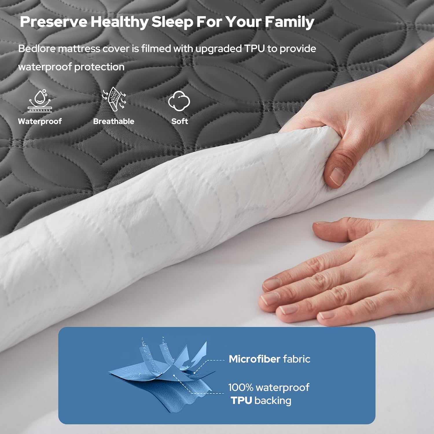 ComfortGuard wasserdichter Matratzenschoner – extra tiefe Seitentaschen, atmungsaktiver Bezug