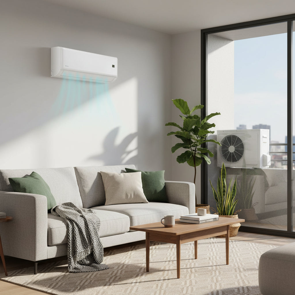 Aire acondicionado mini split portátil compacto — Refrigeración inteligente y bomba de calor