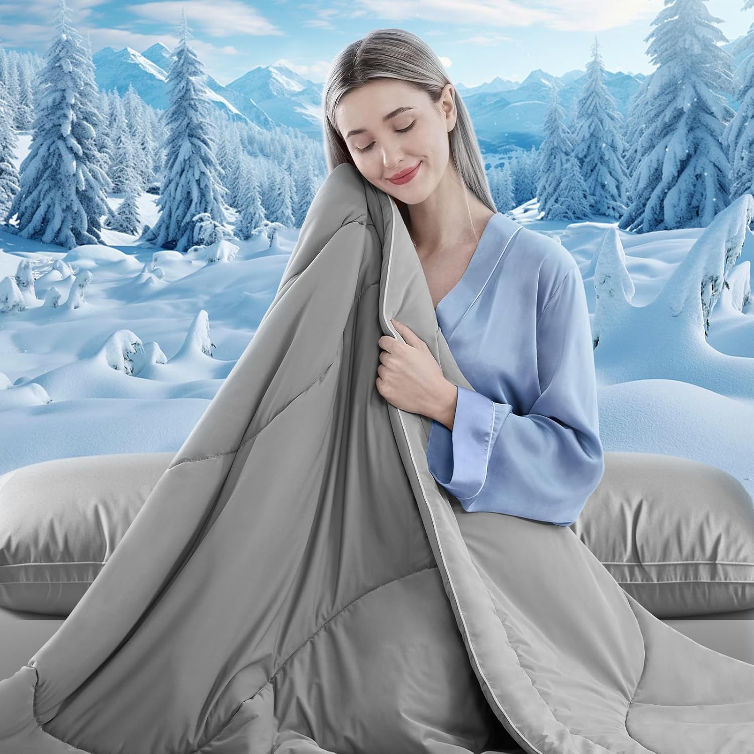 Breathable Ice Feel Cooling Comforter — Heat Dispersing Fabric