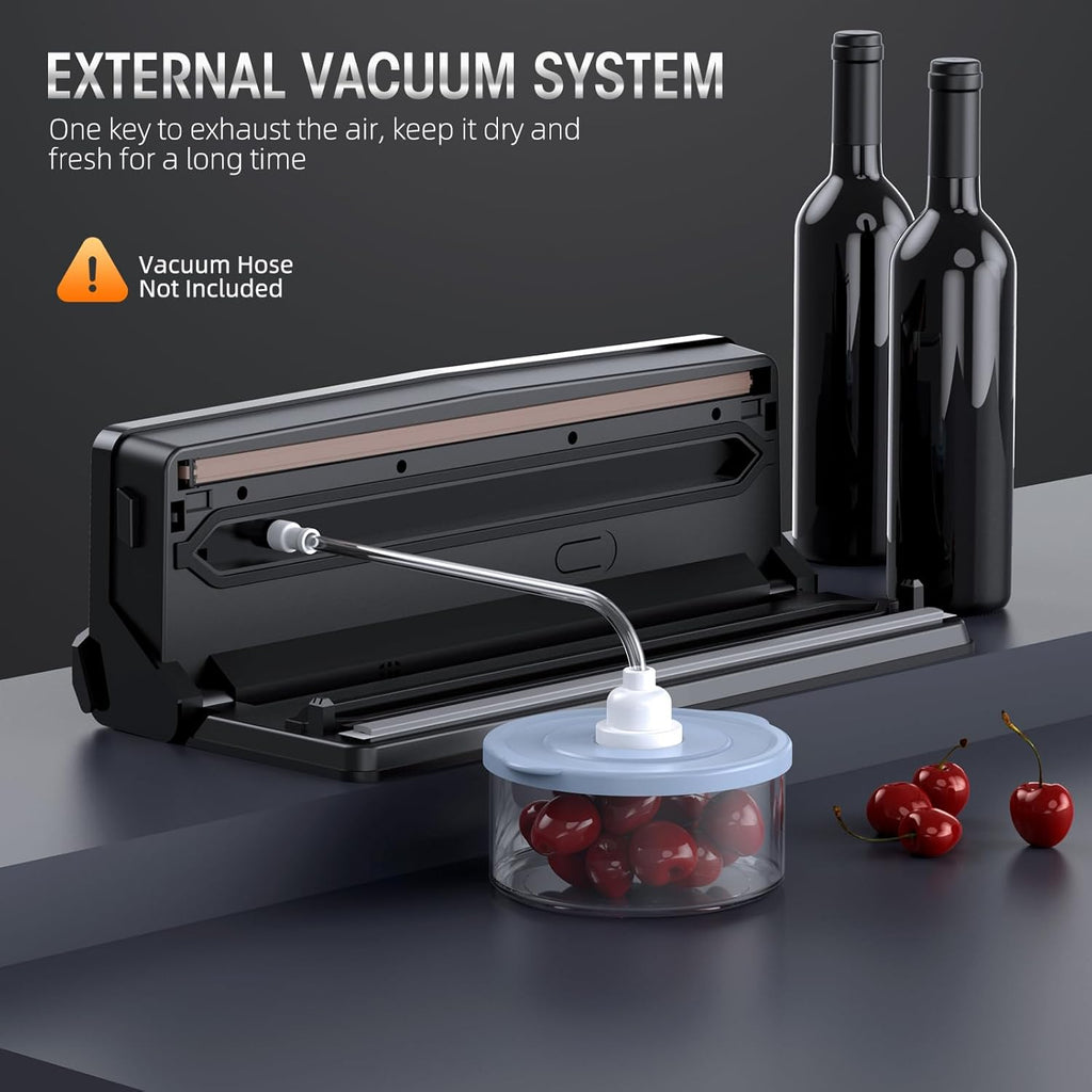 Vacuum Sealer - Built-In Bag Cutter - LED Indicator - Dry & Moist Food - 15 Bags Included | meowbutter
