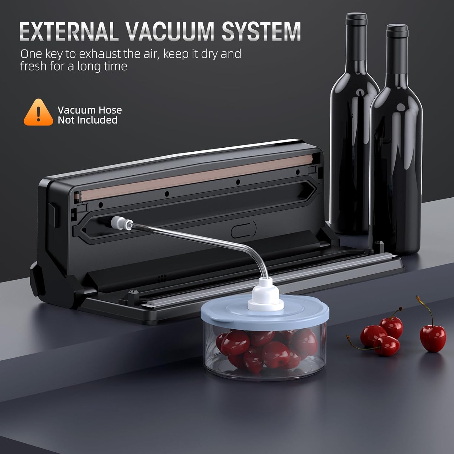 Vacuum Sealer - Built-In Bag Cutter - LED Indicator - Dry & Moist Food - 15 Bags Included | meowbutter