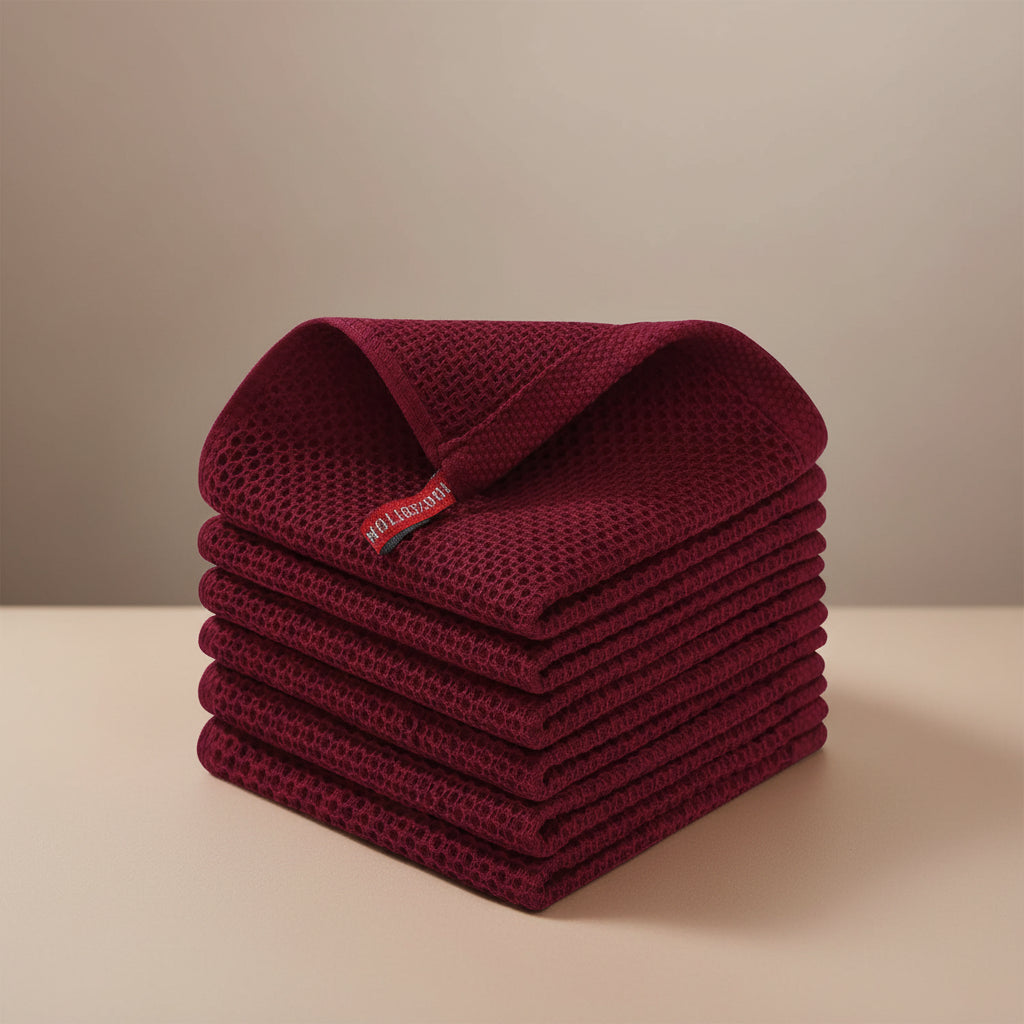 Soft Cotton Dish Cloths Set Absorbent Honeycomb Waffle Weave | Meowbutter
