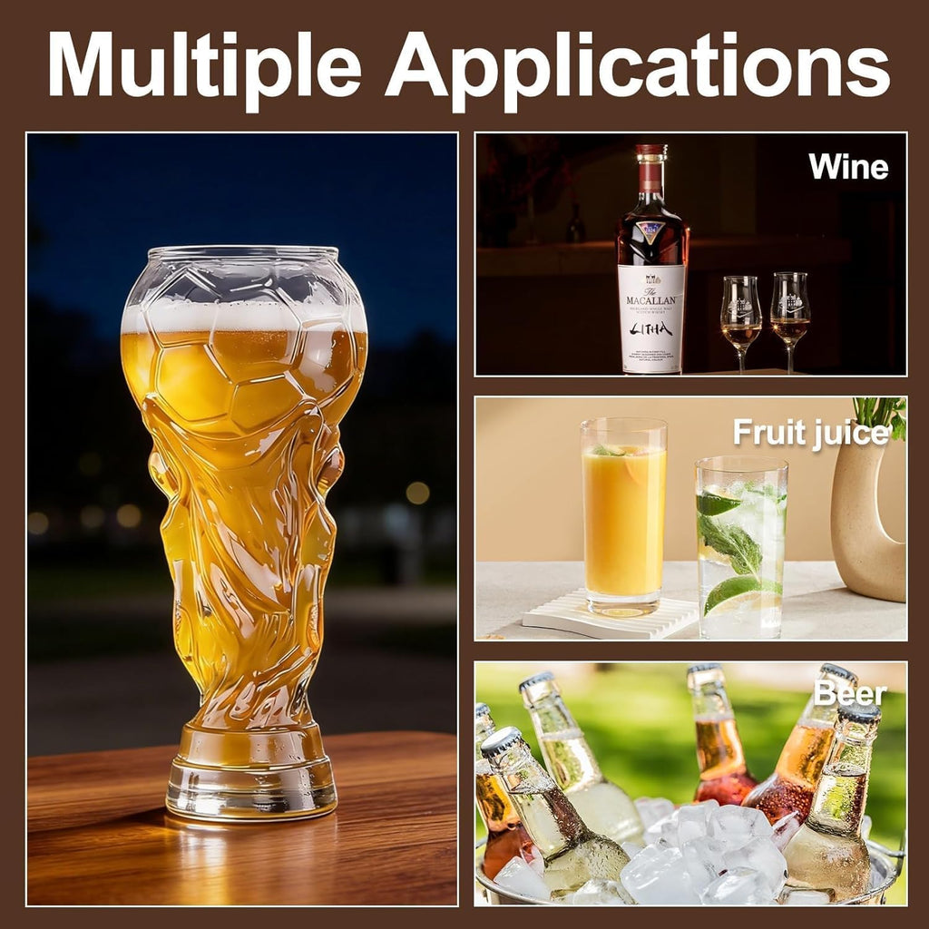World Cup Themed Glass For Football Lovers Elegant Crystal Drinkware Gift