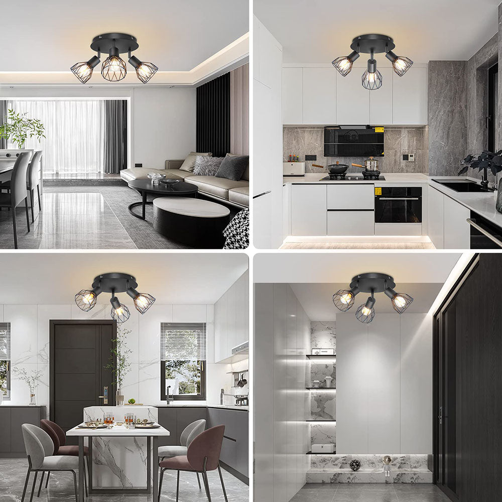 Faretto da soffitto industriale regolabile nero | Funzionalità vintage | Meowbutter